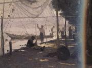 Francois Bocion Fishermen Mending Their Fishing Nets (nn02) china oil painting reproduction